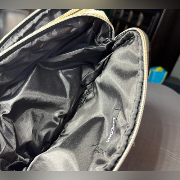 Lancôme Black Logo Cosmetic Pouch Dual Compartment NWOT - Picture 5 of 8